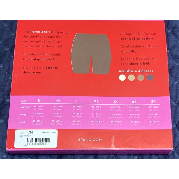 Spanx Women's Seamless Power Short Shaper Size Medium TS8 Chestnut Brown NWT - Picture 5 of 5